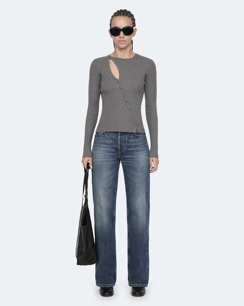 Cruz asymmetric button-front cardigan