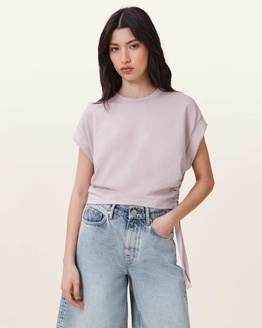 Mira Cropped Drawcord T-Shirt