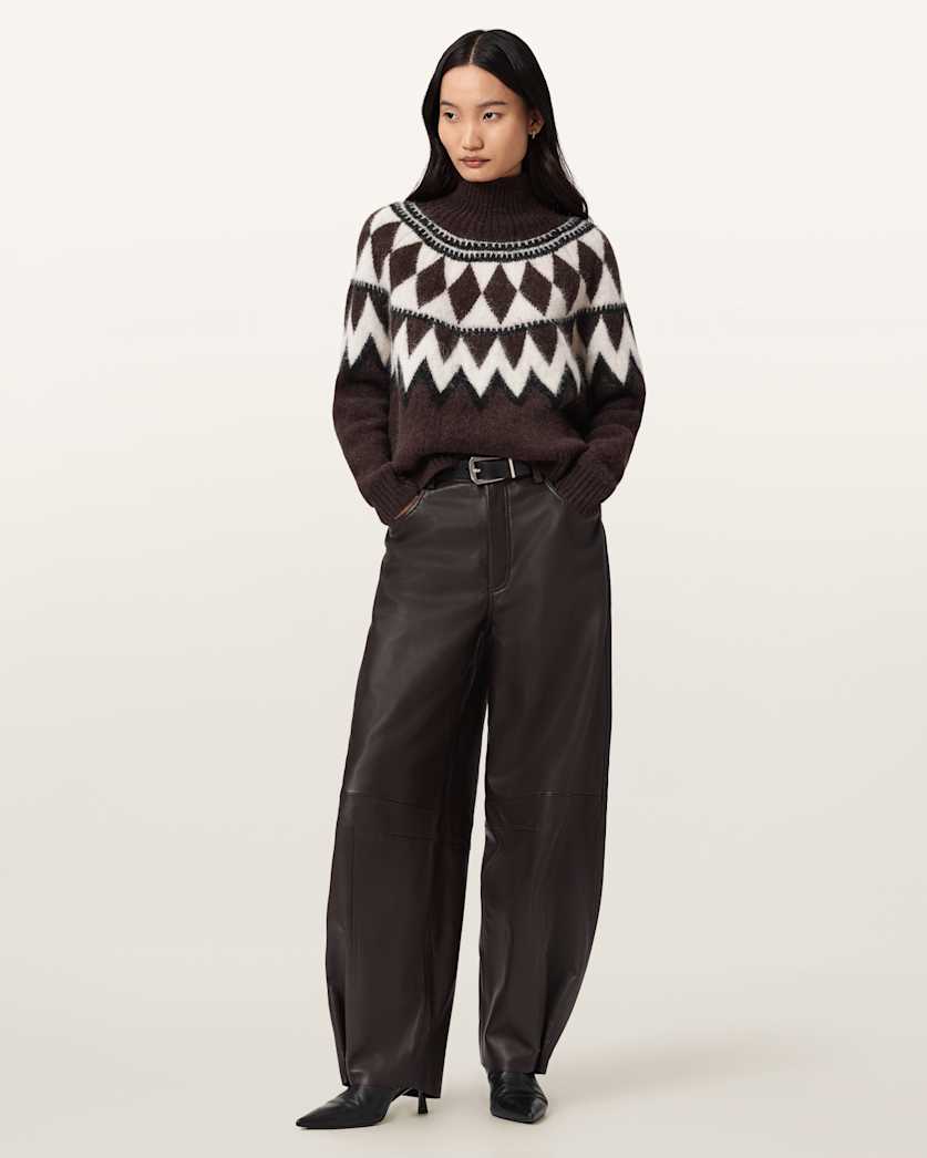 Tura Funnel Neck Relaxed Fit Jumper
