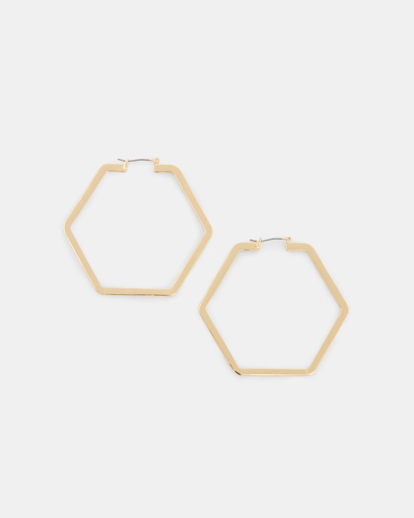 Astrid Large Hexagon Hoop Earrings