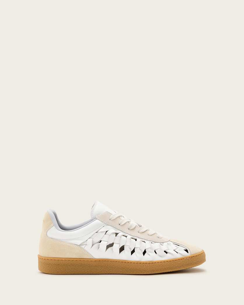 Velma Low Top Round Toe Woven Leather Trainers