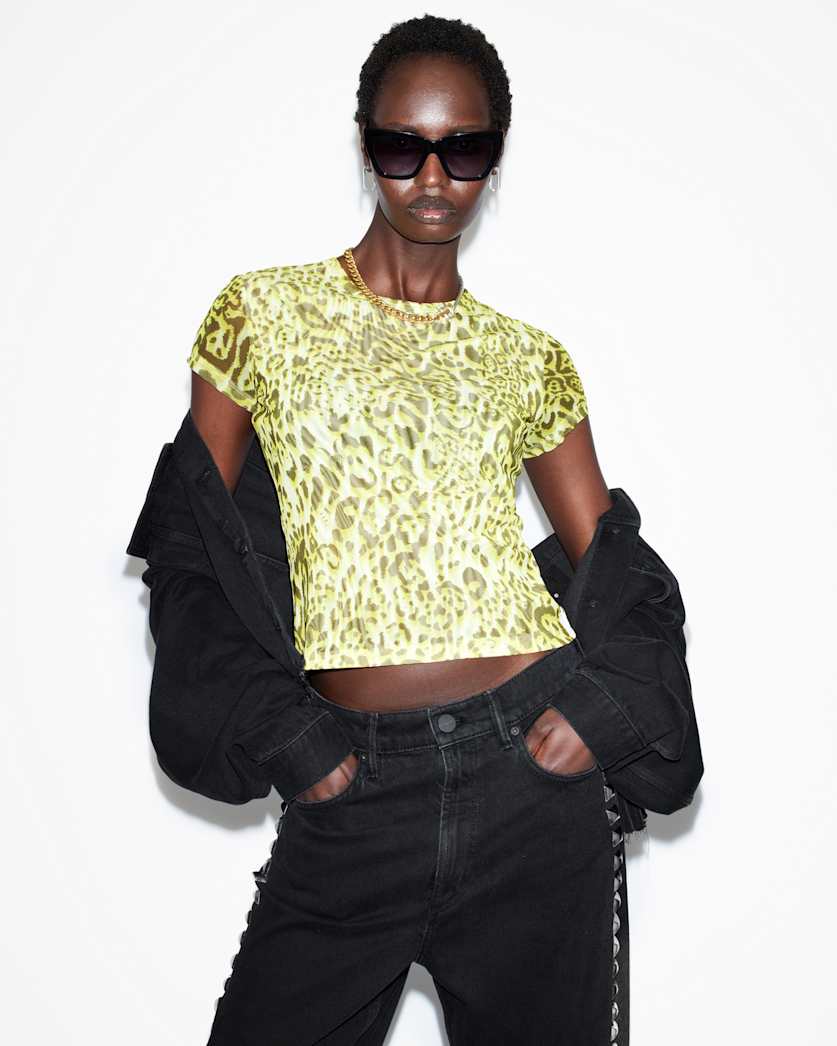 Ellie Mesh Animal Print T-Shirt