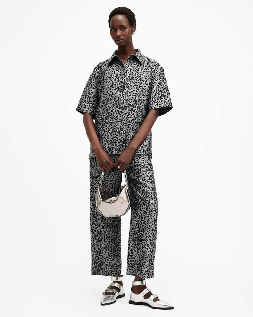 Jemi Metallic Leopard Print Shirt