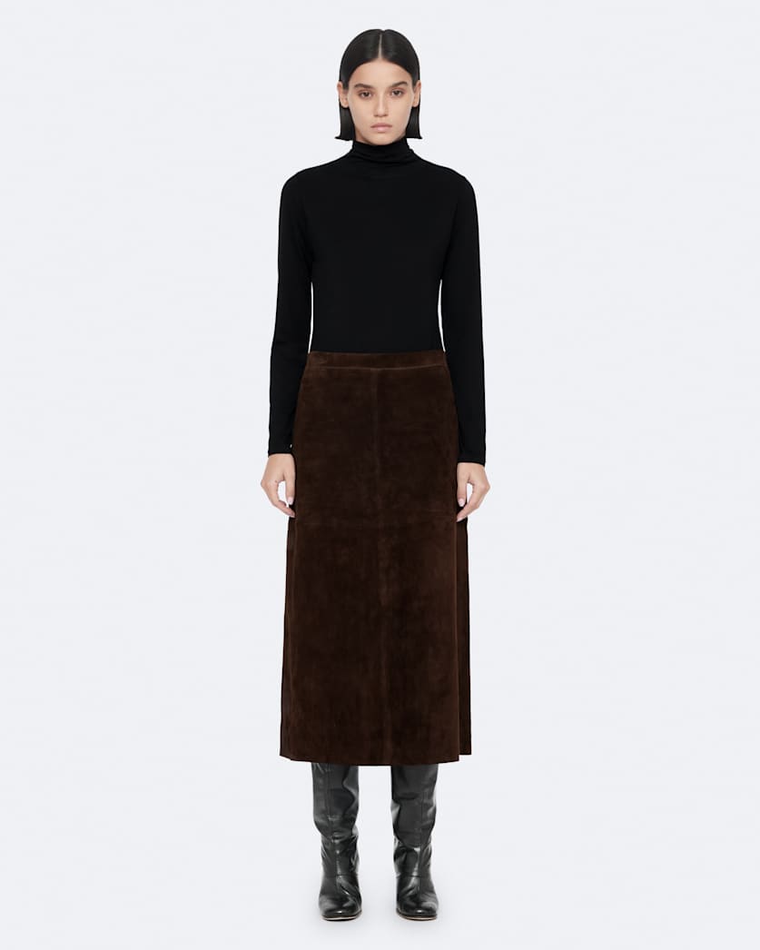 Olivia Suede Midi Pencil Skirt