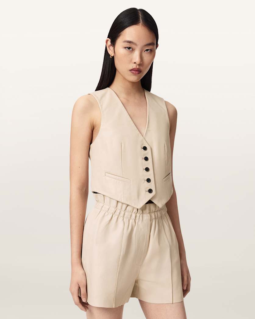 Arla Lea Leather Waistcoat