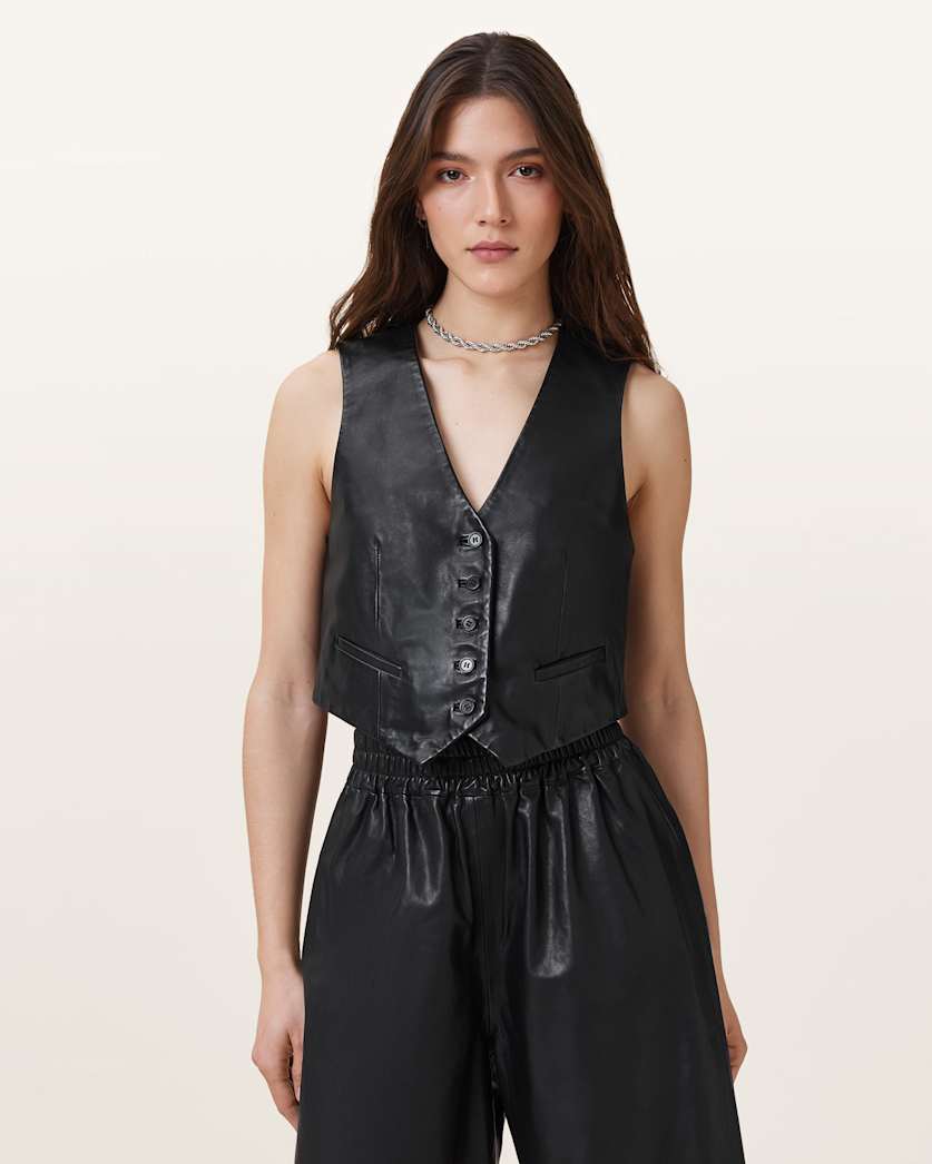 Arla Lea Leather Waistcoat