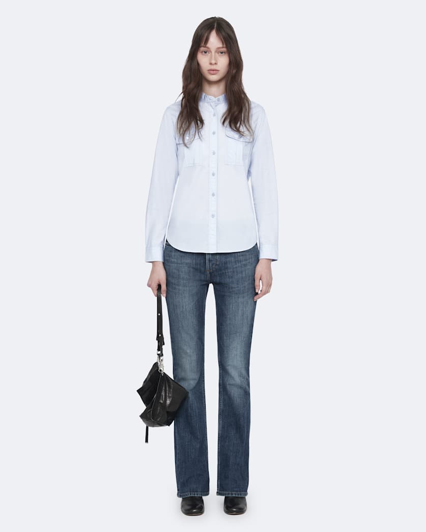 Tess Regular-Fit Cotton-Poplin Military Shirt