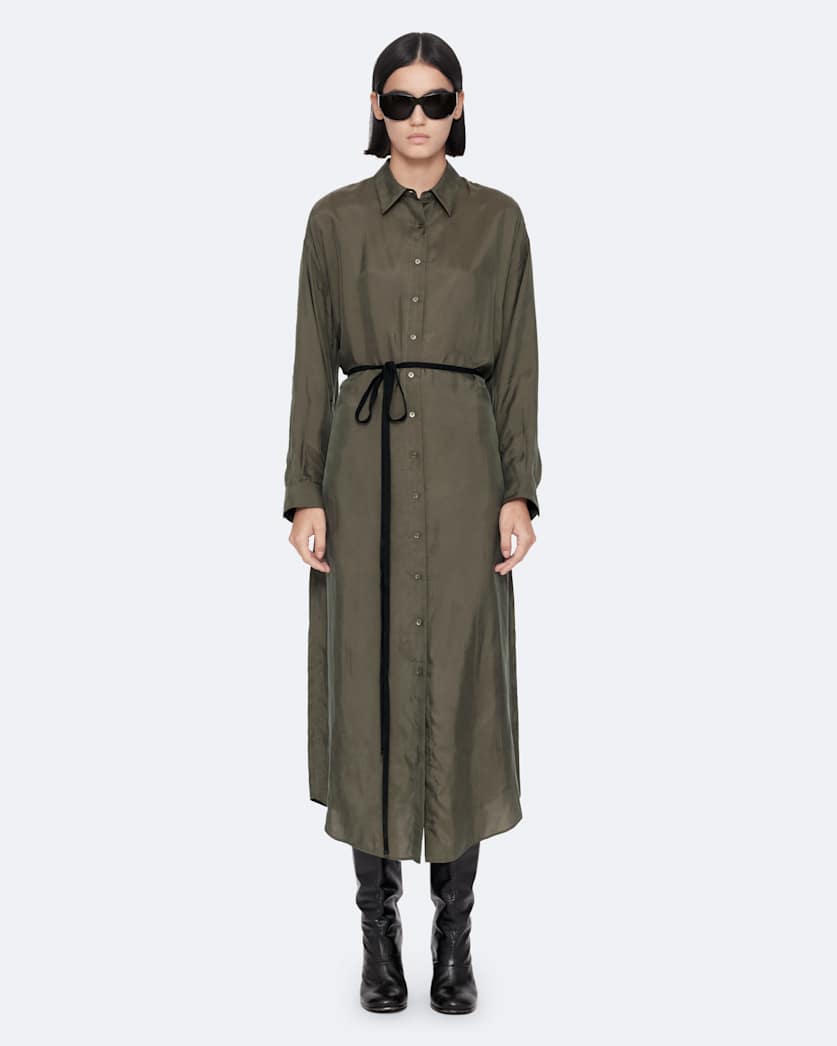 Yurra cupro tied shirt dress