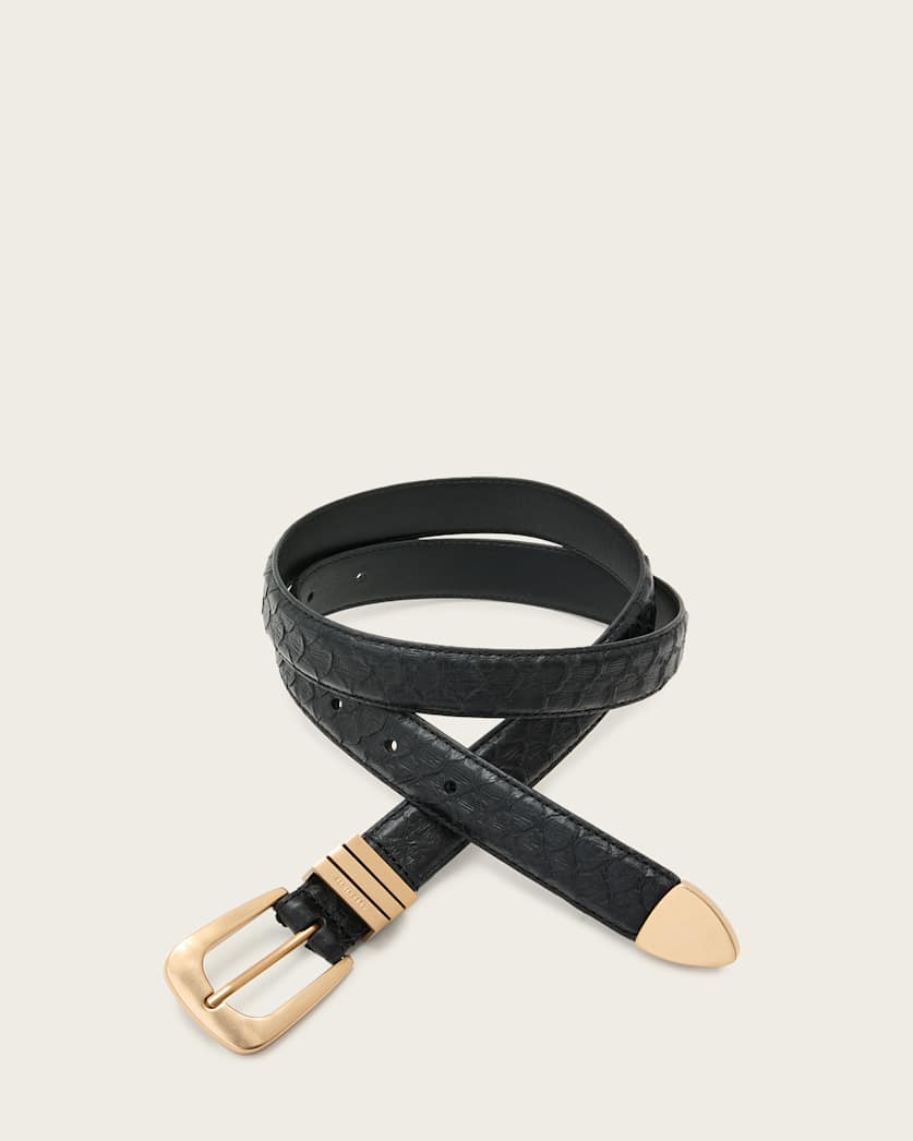 Nikita Snake Effect Leather Belt