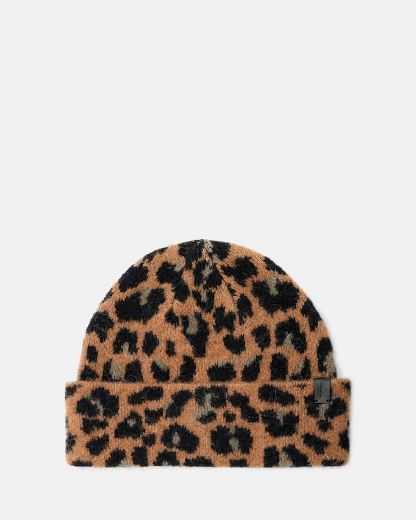 Lex Leopard Print Brushed Beanie