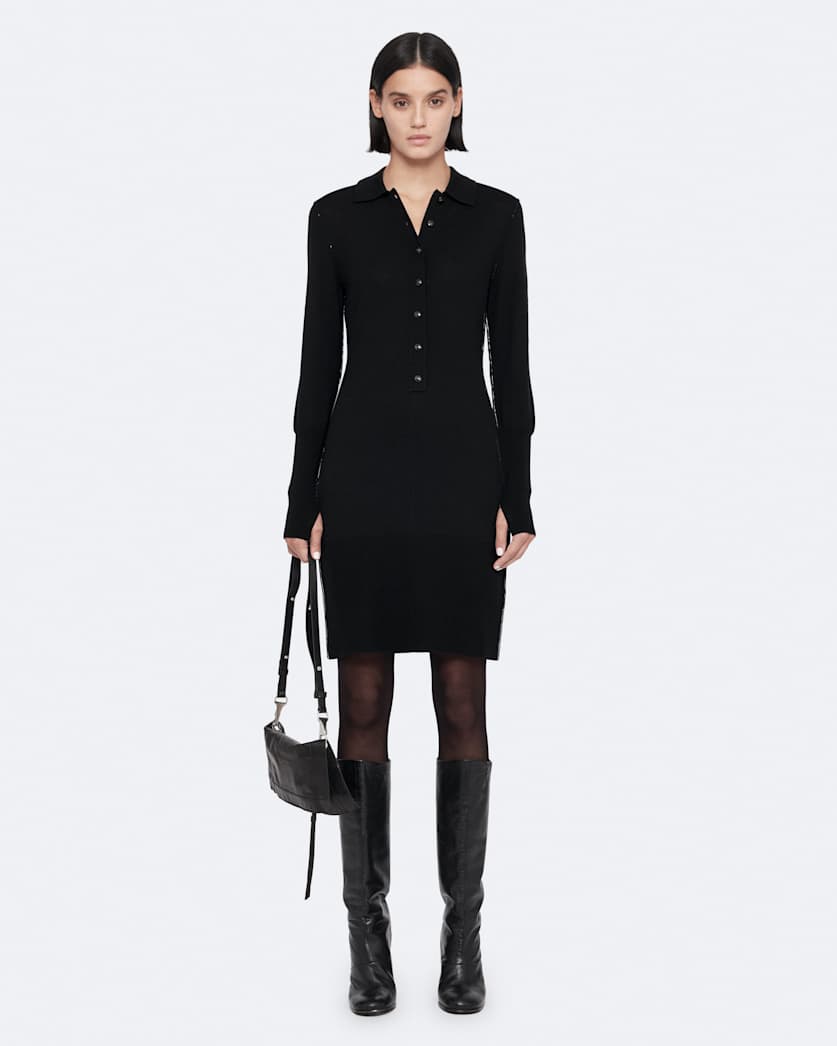 Merino wool polo dress