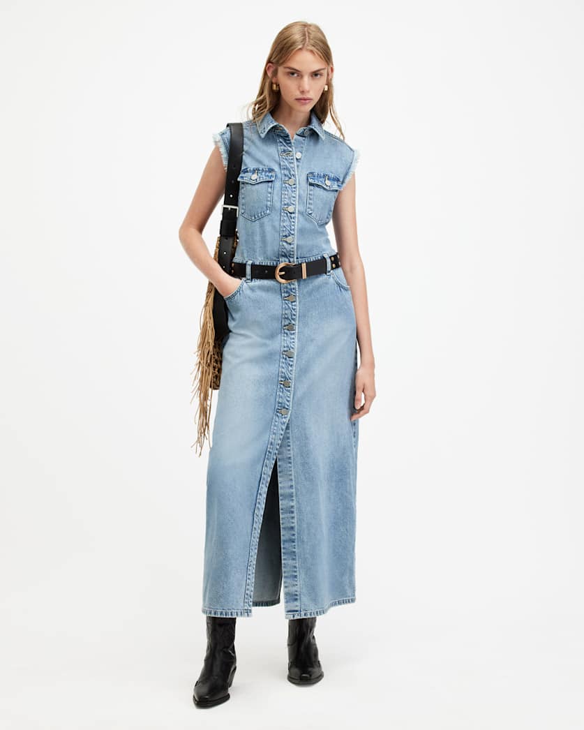 Blair Sleeveless Denim Maxi Dress