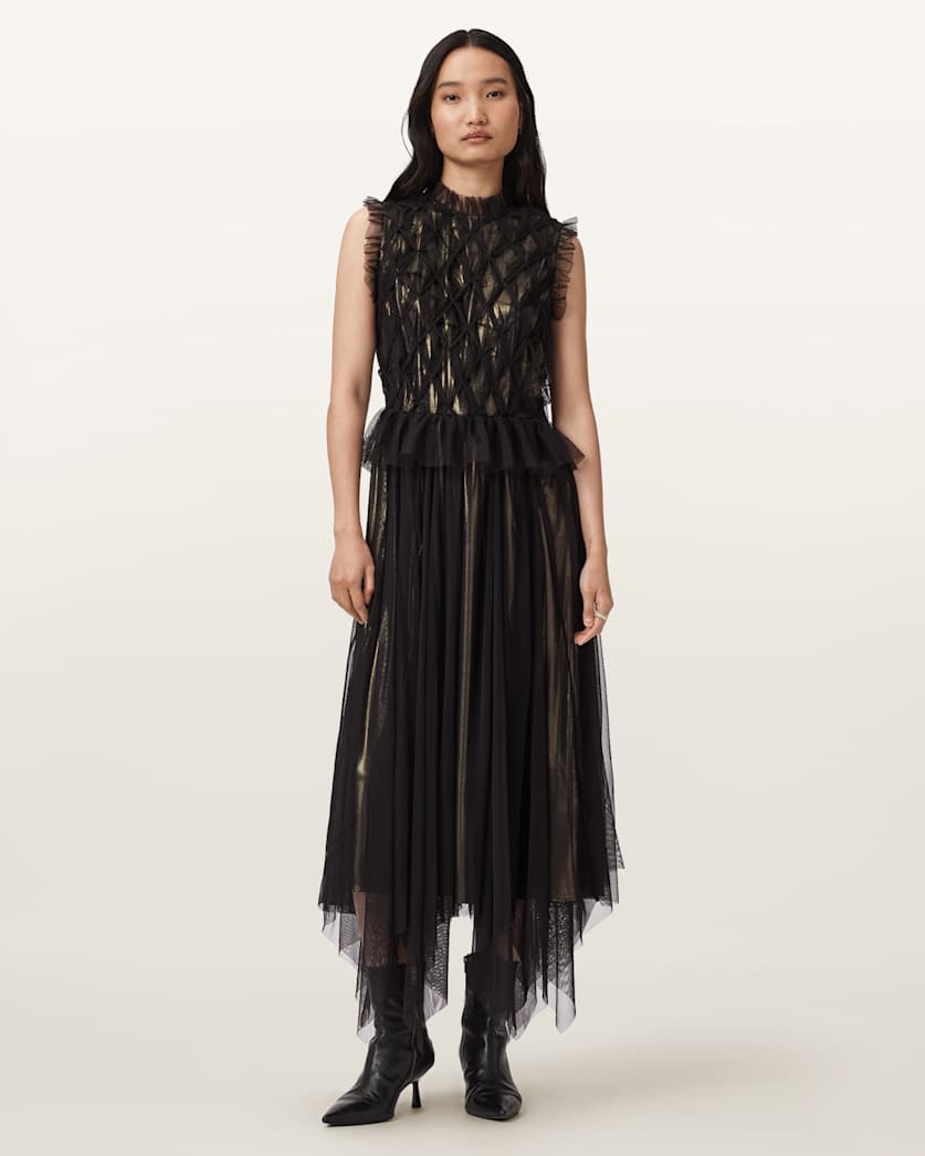 Lola Metallic Midi Dress