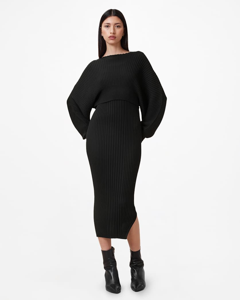 Minori 2-In-1 Ribbed Midi Dress