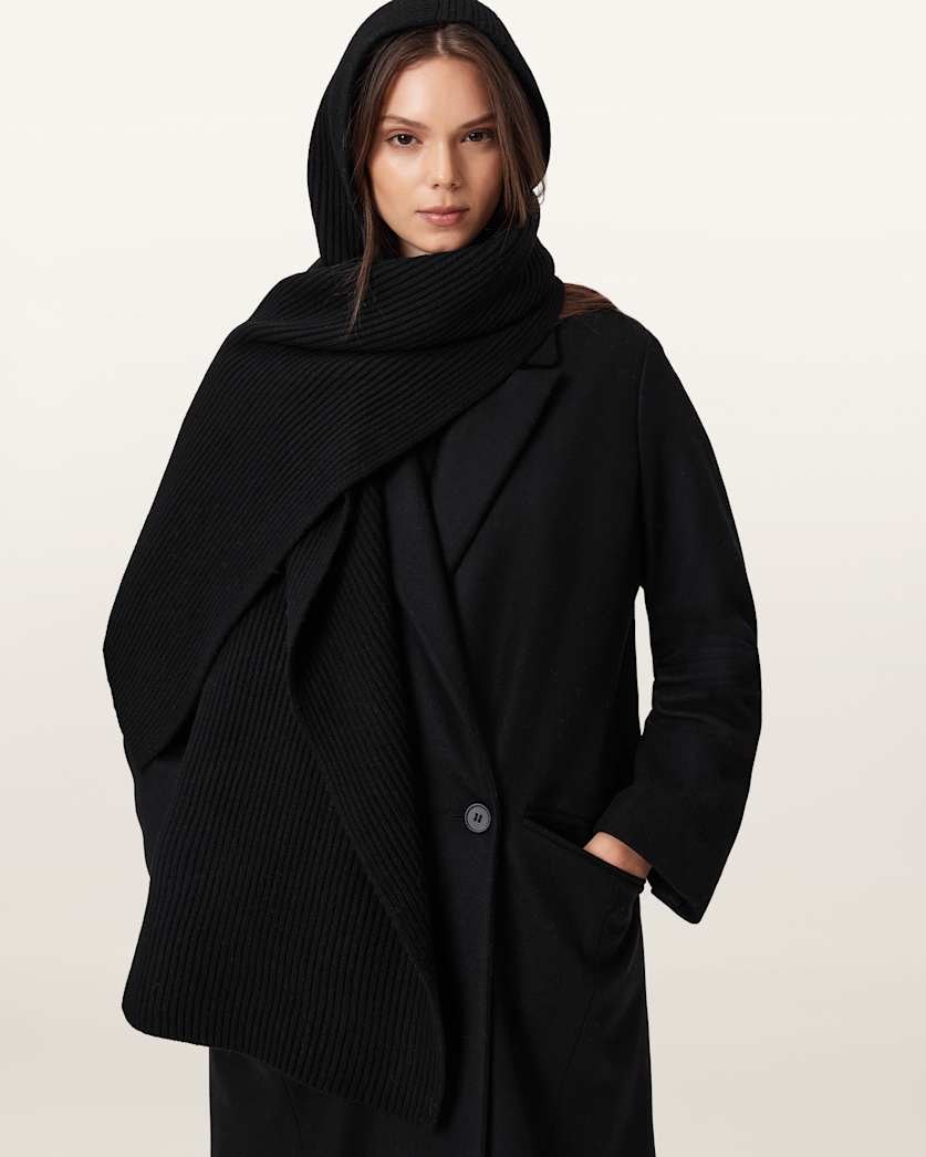 Wren Hooded Wool Scarf