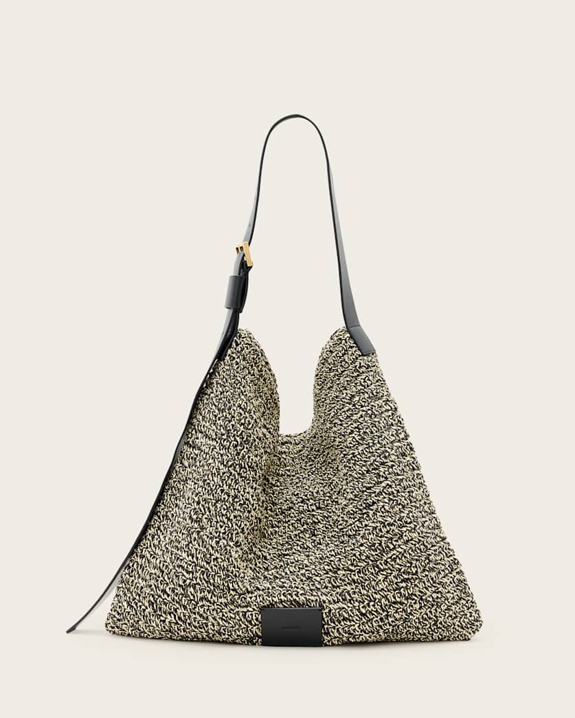 Asha Woven Straw Hobo Shoulder Bag