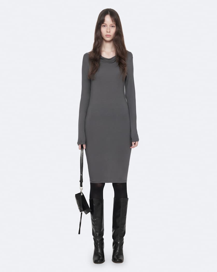 Lilla Cowl-Neck Bodycon Midi Dress