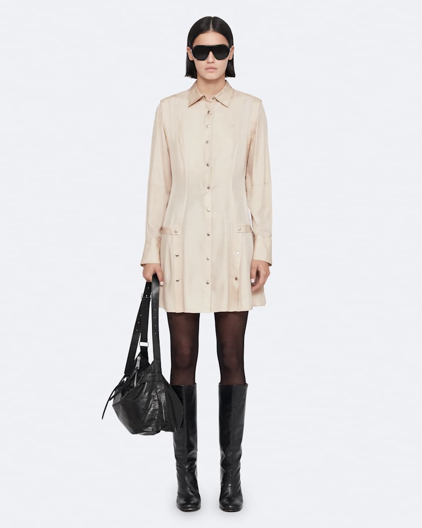 Artemis Silk-Blend Mini Shirt Dress
