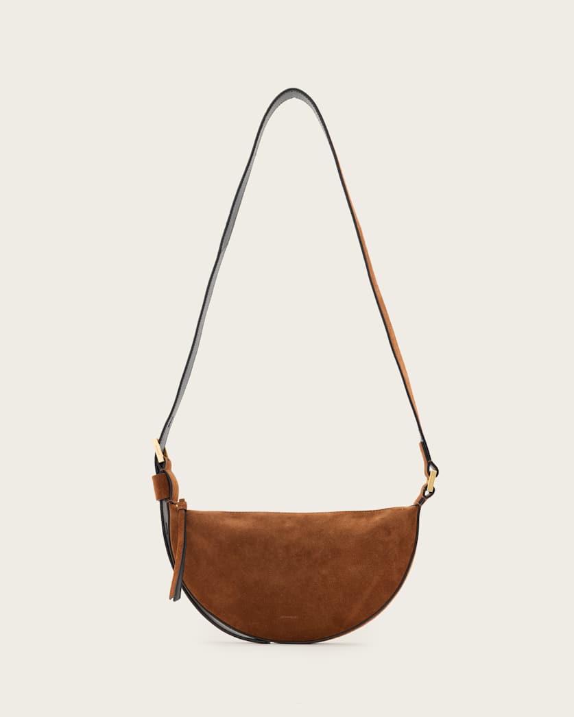 Half Moon Suede Crossbody Bag
