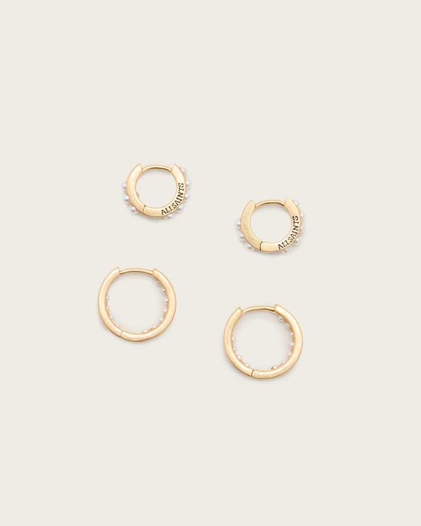 Pearl Beaded Hoop Earrings