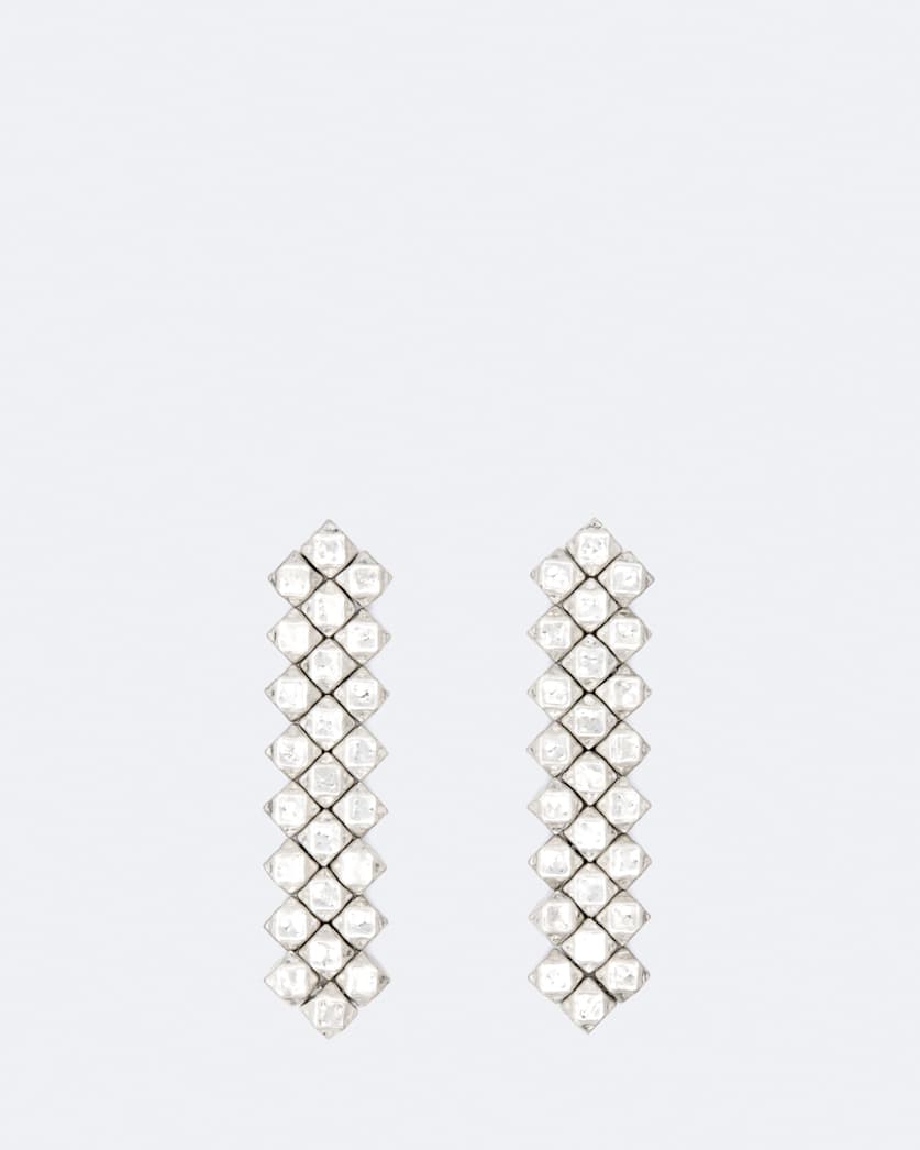 Faceted Metal Bead Drop Earrings