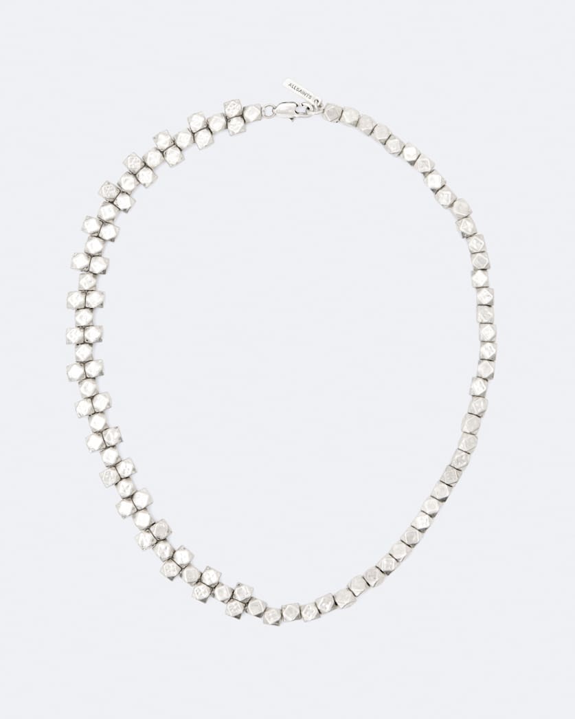 Faceted Metal Bead Necklace