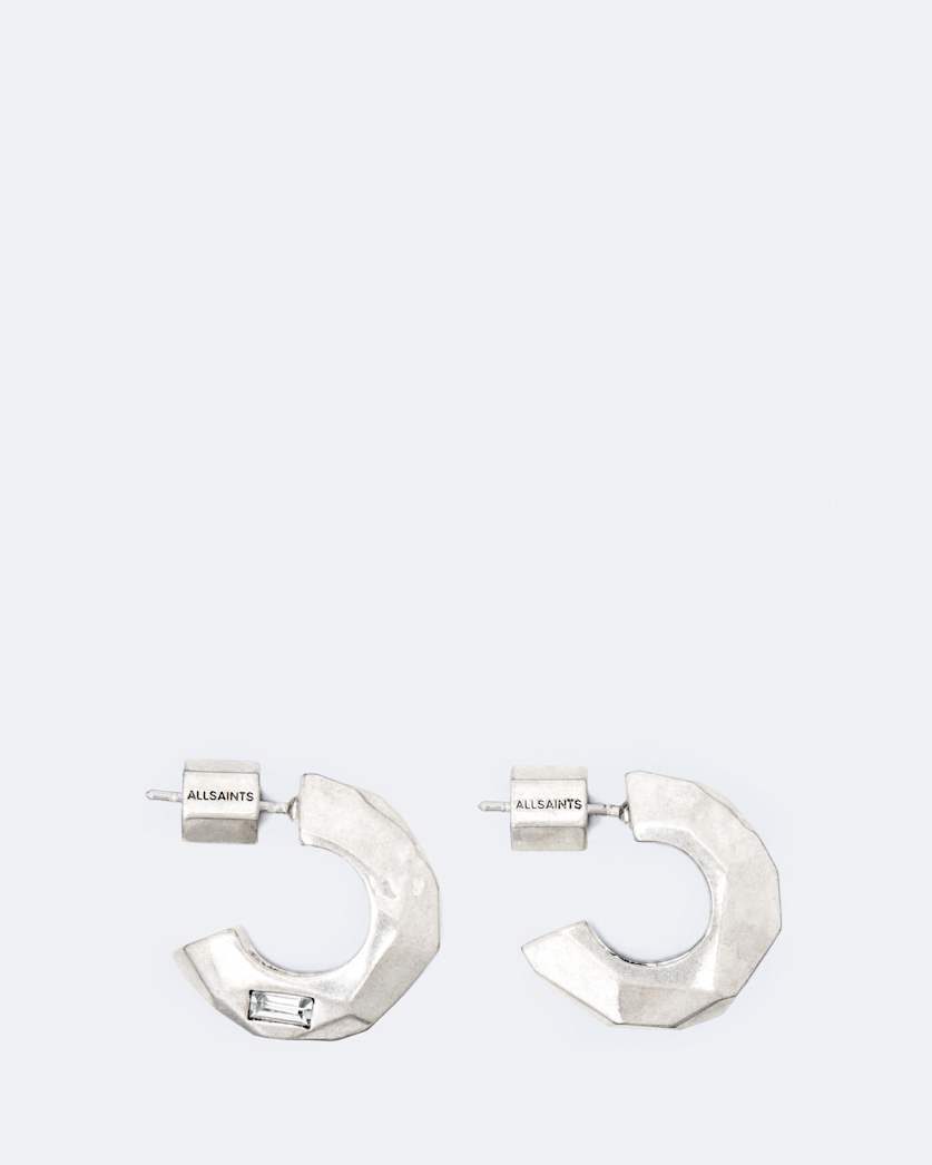 Faceted C Hoop Earrings