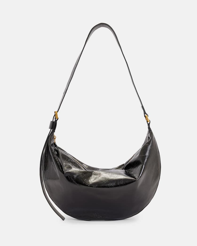 Half Moon Leather Shoulder Bag