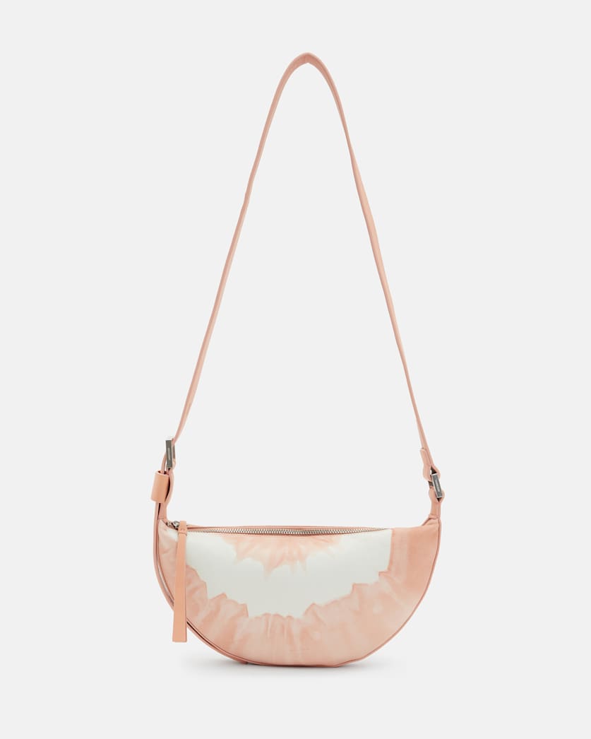 Half Moon Tie Dye Leather Crossbody Bag