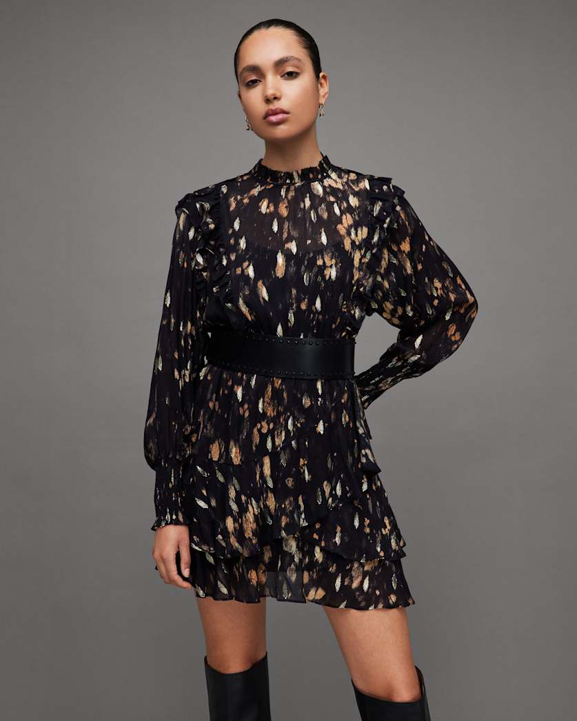 Tulia Ronnie Sheer Frilled Mini Dress