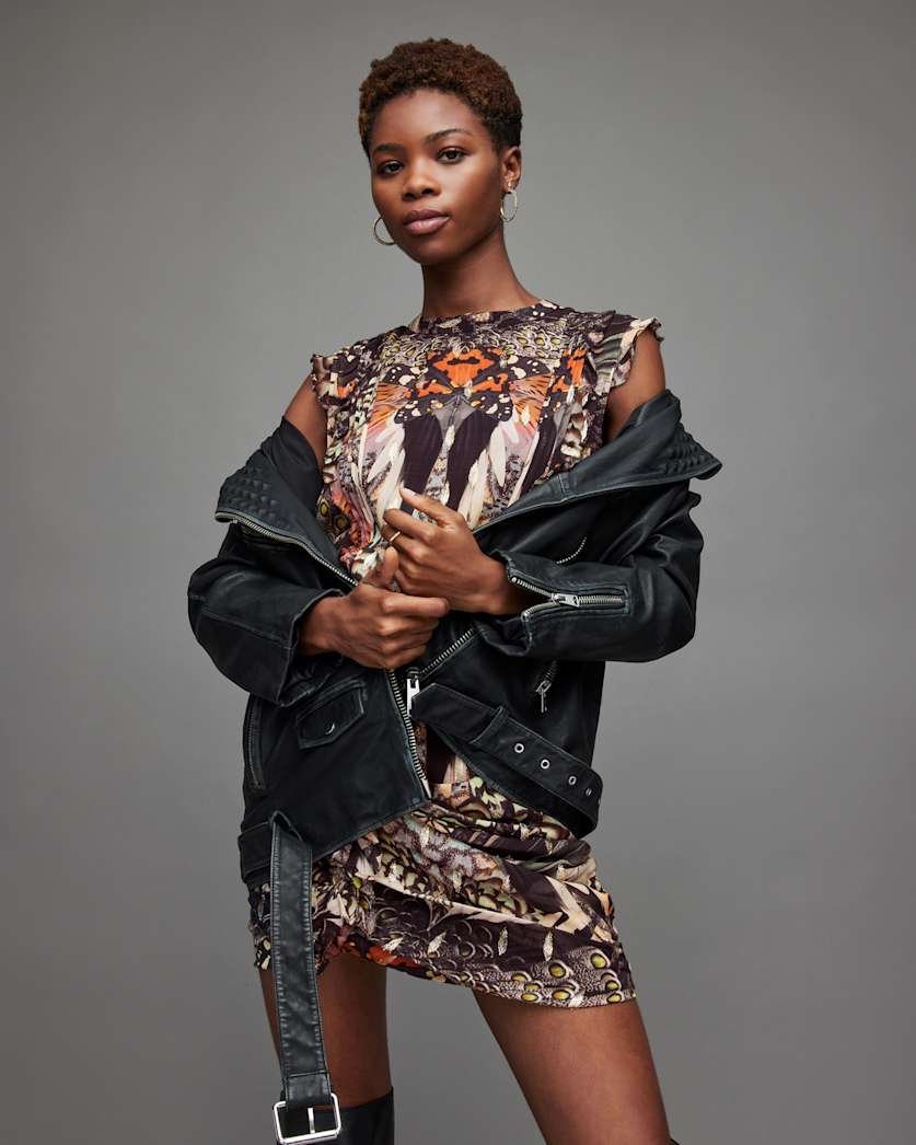 Hali Gene Butterfly Print Mini Dress