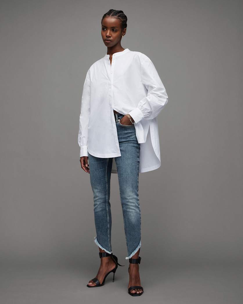 Dax Asymmetric Hem Skinny Denim Jeans