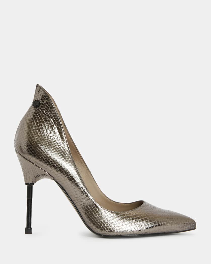 Robin Shiny Leather Heeled Court Shoes
