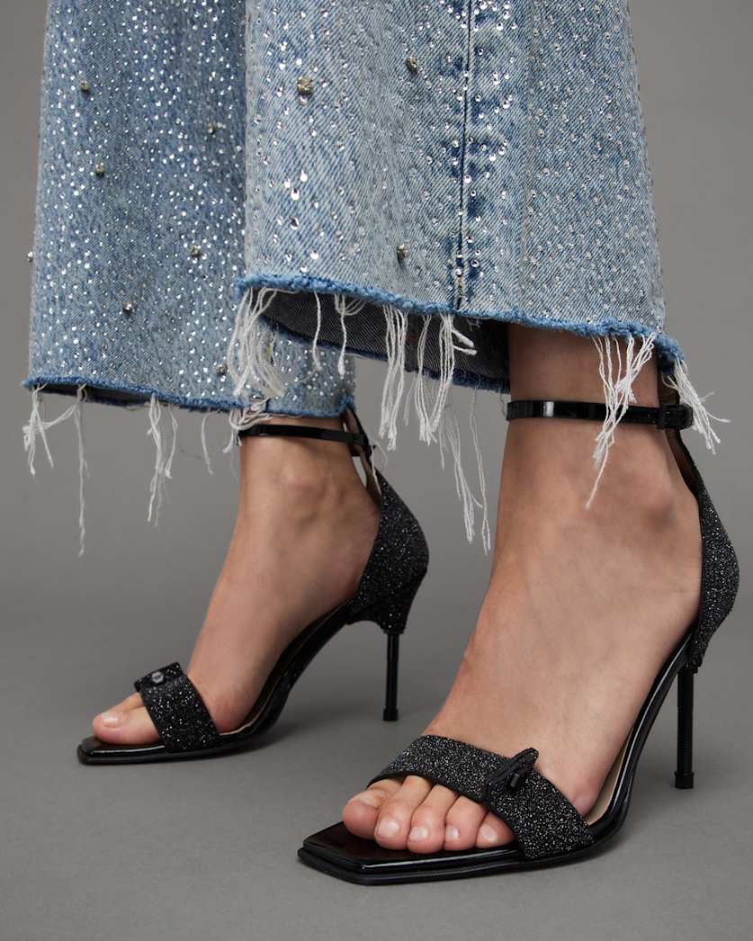 Betty Square Toe Leather Heeled Sandals