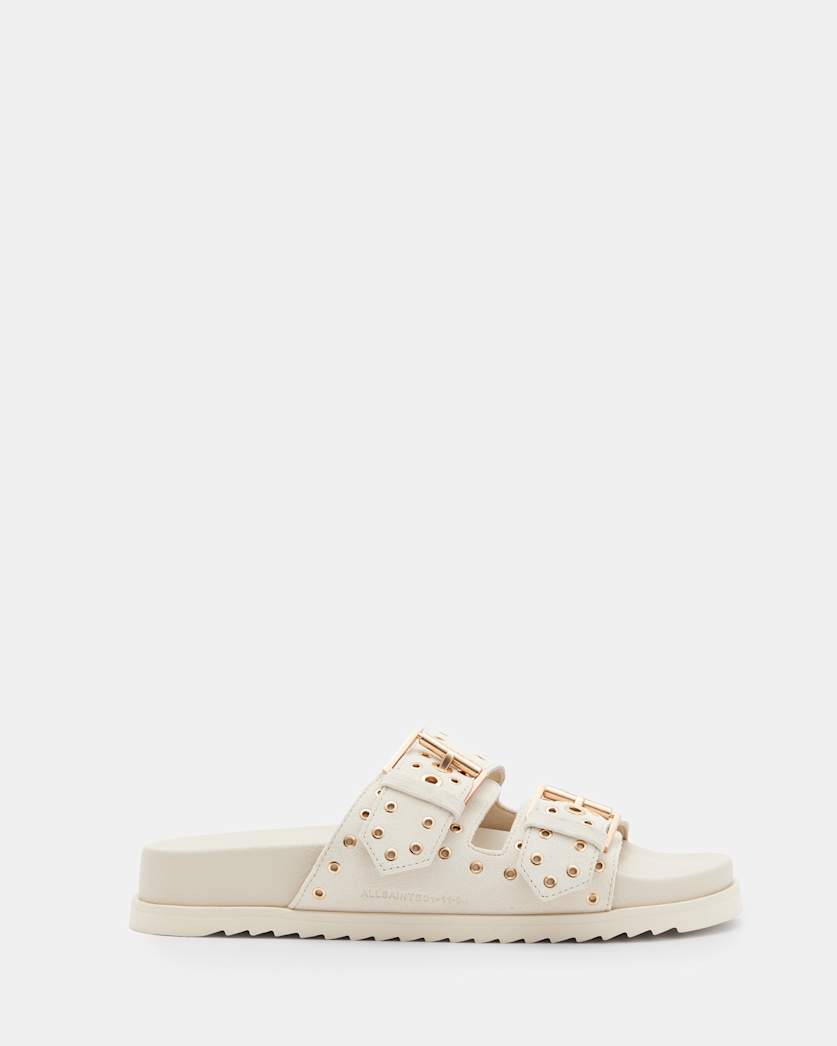 Khai Two Strap Suede Eyelet Sandals