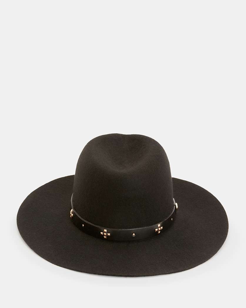 Nova Studded Leather Band Fedora Hat
