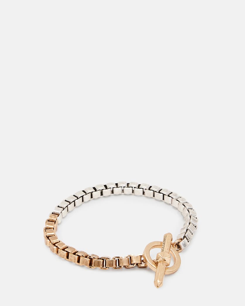Box Chain Two Tone Bracelet