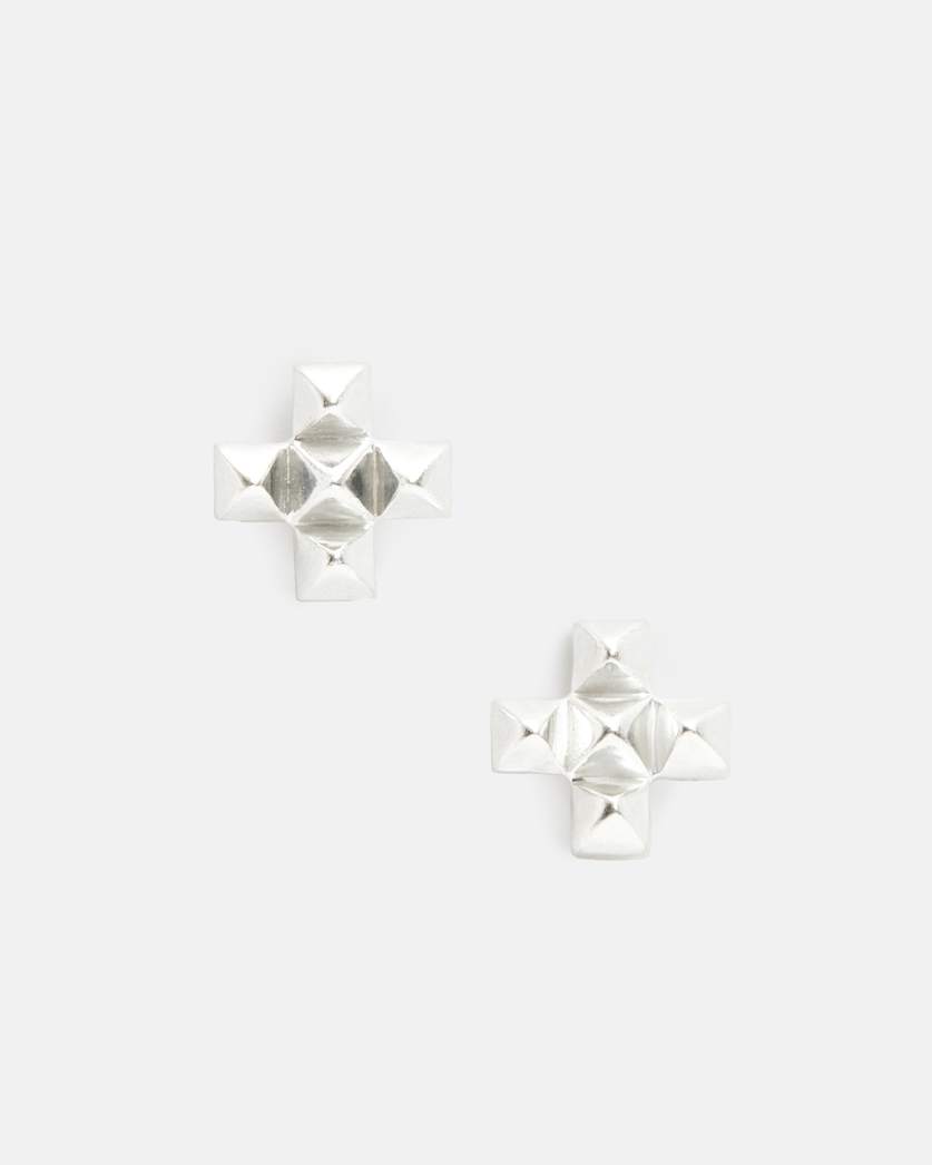 Nova Cross Sterling Silver Stud Earrings