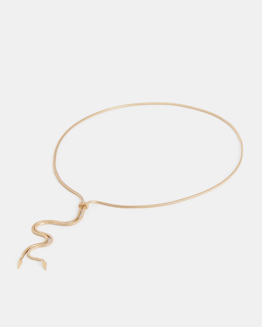 Snake Bolo Gold-Tone Necklace