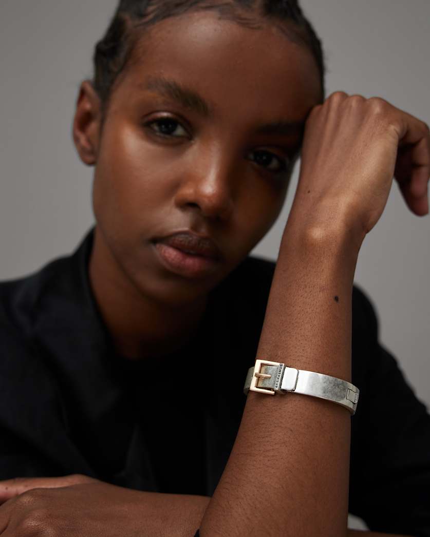 Brea Two Tone Buckle Bangle Bracelet