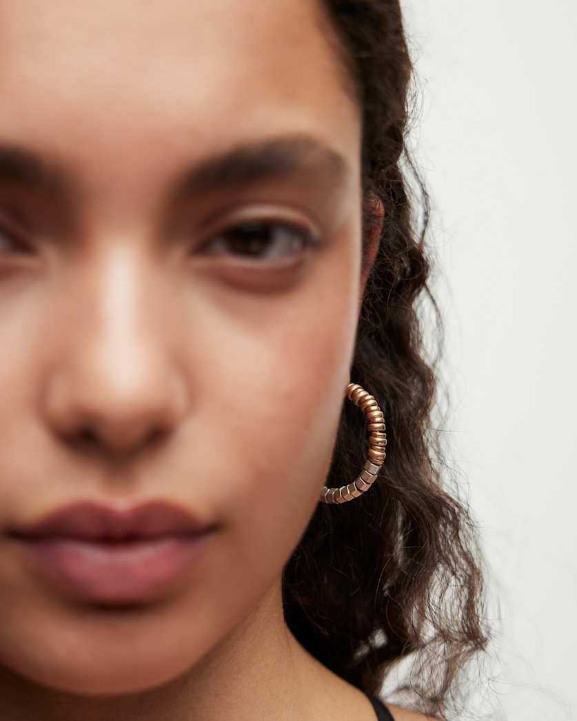 Hana Bead Titanium Hoop Earrings