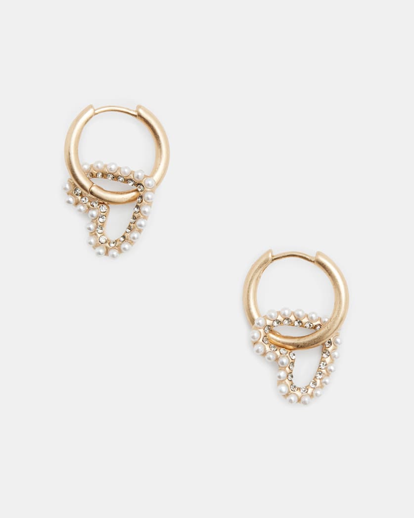 Vida Beaded Heart Hoop Earrings