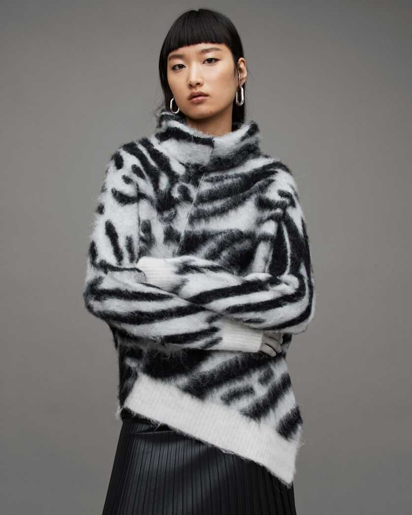 Lock Zebra Print Roll Neck Jumper