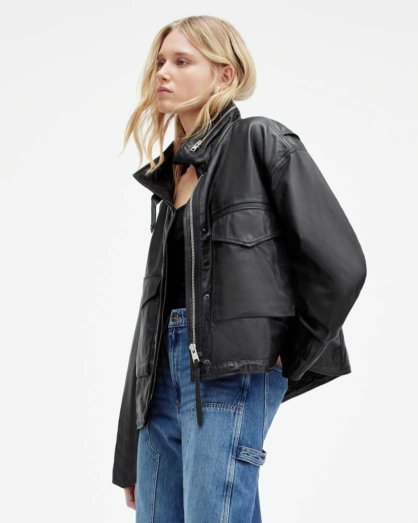 Clay Oversized Leather Jacket