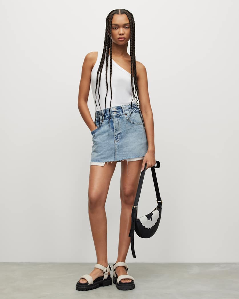 Hailey Distressed Denim Mini Skirt