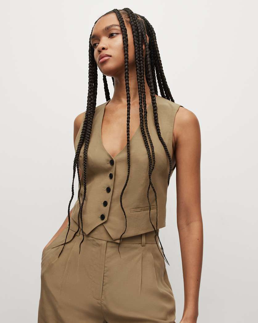 Deri Lyn Linen Blend Waistcoat