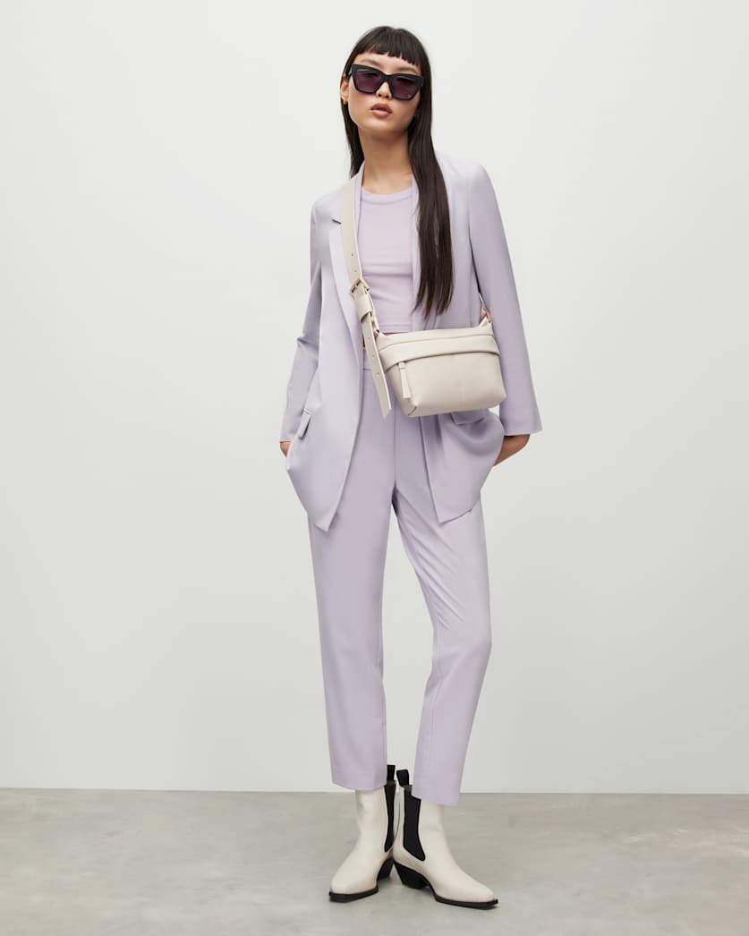 Aleida Mid-Rise Tapered Leg Tri Trousers