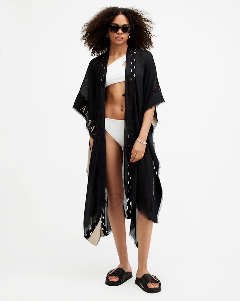 Clarissa Logo Print Ruana Scarf