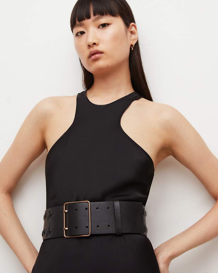 Julia Leather Knotted Wide Belt