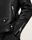 Milo Asymmetric Zip Leather Biker Jacket